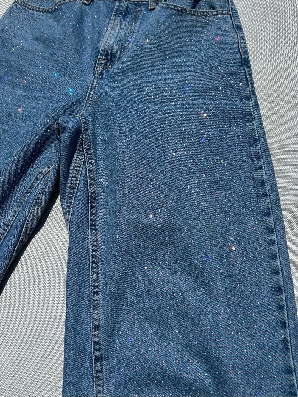Topshop Moto Rhinestone Embelished Crop Jeans - Picture 3 of 9